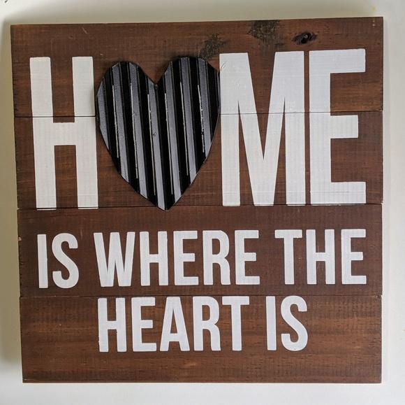 Wall Decor Home Is Where The Heart Is Wooden Sign Poshmark